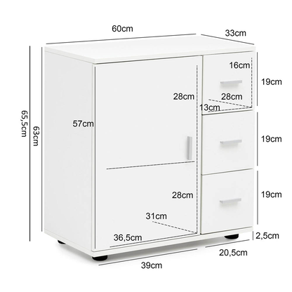 Artikelbild 2 für WOHNLING Badschrank WL5.877 weiß 60,0 x 33,0 x 66,0 cm, Artikelnummer 907711