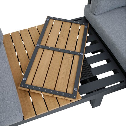 Artikelbild 10 für greemotion Loungegruppe San Jose grau, anthrazit Holz, Metall, 13-teilig, Artikelnummer 422727