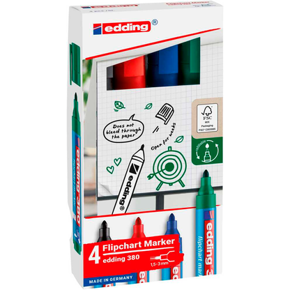 Artikelbild 2 für edding 380 Flipchart-Marker farbsortiert 1,5 - 3,0 mm, 4 St., Artikelnummer 541441