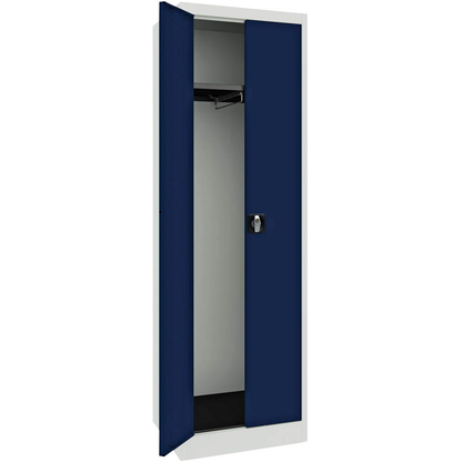 Artikelbild für mauser Stahlschrank BF 5-6 GA - 7035/5003 lichtgrau, saphirblau 1 Fachboden 60,0 x 50,0 x 195,0 cm, aufgebaut, 1 St., Artikelnummer 600277