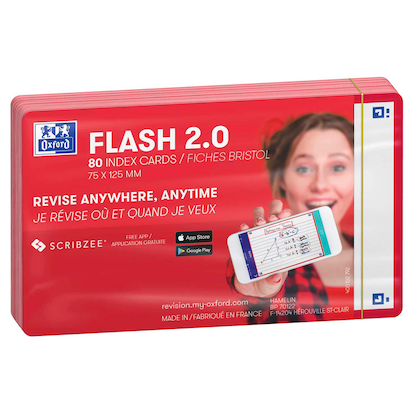 Artikelbild 2 für OXFORD Karteikarten FLASH 2.0 DIN A7 weiß, rot blanko, 80 St., Artikelnummer 371607