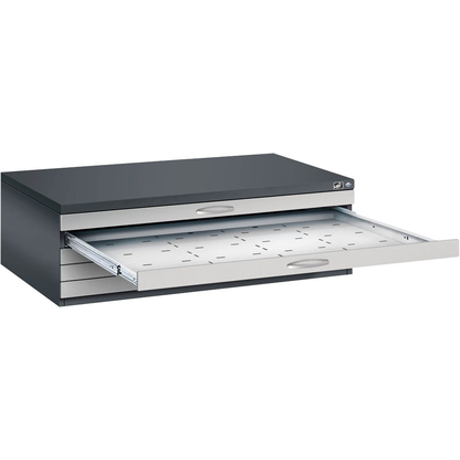 Artikelbild für CP 7200 Planschrank schwarzgrau, weißaluminium 5 Schubladen 135,0 x 96,0 x 42,0 cm, 1 St., Artikelnummer 682570