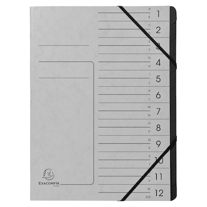 Artikelbild für Exacompta Ordnungsmappe 12 Fächer grau, 1 St., Artikelnummer 287023