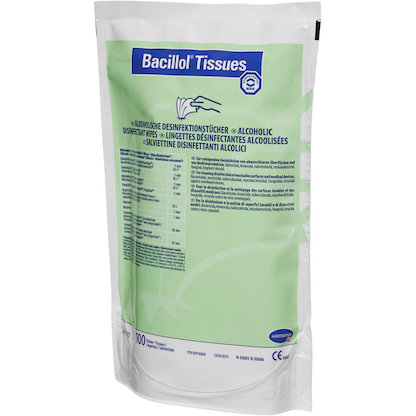 Artikelbild 2 für HARTMANN Desinfektionstücher Bacillol Tissues 1-lagig weiß, 100 Tücher, Artikelnummer 636231