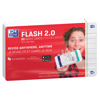 Artikelbild 2 für OXFORD Karteikarten FLASH 2.0 DIN A7 weiß liniert, 80 St., Artikelnummer 371538