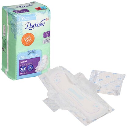 Artikelbild für Duchesse Binden Ultra Lang mit Flügeln für mittlere bis starke Tage, 24 St., Artikelnummer 902351
