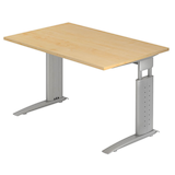 Artikelbild 1 für HAMMERBACHER US12 höhenverstellbarer Schreibtisch ahorn rechteckig, C-Fuß-Gestell silber 120,0 x 80,0 cm, Artikelnummer 859367