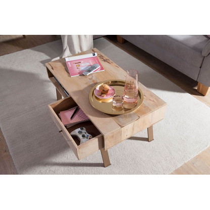 Artikelbild 6 für WOHNLING Couchtisch rechteckig Massivholz mango 95,0 x 50,0 x 42,0 cm, 1 St., Artikelnummer 907073