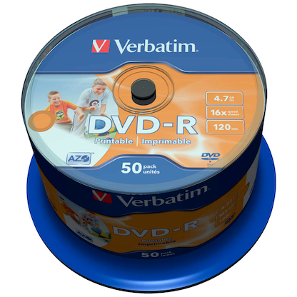 Artikelbild 2 für verbatim DVD-R 4,7 GB bedruckbar, 50 St., Artikelnummer 264155