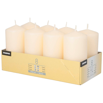Artikelbild für STARPAK Stumpenkerzen creme, 8 St., Artikelnummer 514099