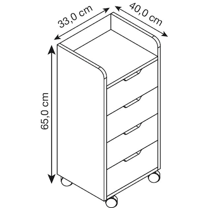 Artikelbild 2 für VCM my office Konal Mini Rollcontainer weiß 4 Auszüge 33,0 x 40,0 x 65,0 cm, Artikelnummer 848752
