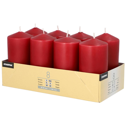 Artikelbild für STARPAK Stumpenkerzen bordeaux, 8 St., Artikelnummer 514109