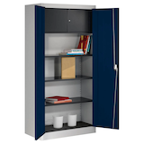 Artikelbild 1 für mauser Stahlschrank BF 5T - 7035/5003 lichtgrau, saphirblau 3 Fachböden 95,0 x 50,0 x 195,0 cm, aufgebaut, 1 St., Artikelnummer 600748
