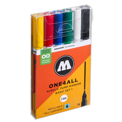 Artikelbild für MOLOTOW One4All Acrylstifte farbsortiert 2,0 mm, 6 St., Artikelnummer 514199