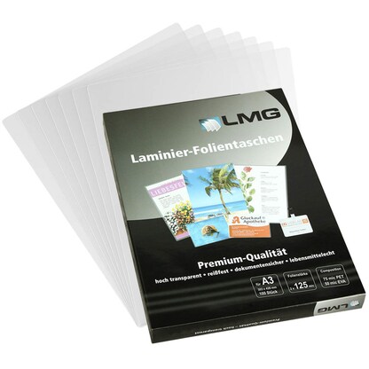 Artikelbild für LMG Laminierfolien glänzend für A3 125 micron, 100 St., Artikelnummer 797381