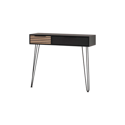 Artikelbild 2 für MÖBELPARTNER Hank Konsolentisch rechteckig Holzwerkstoff eiche, schwarz 103,7 x 32,1 x 88,4 cm, 1 St., Artikelnummer 255228