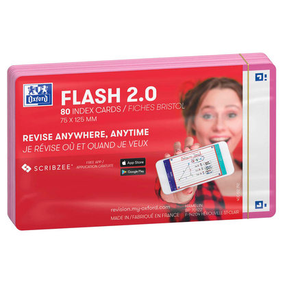 Artikelbild 2 für OXFORD Karteikarten FLASH 2.0 DIN A7 weiß, fuchsia blanko, 80 St., Artikelnummer 371557