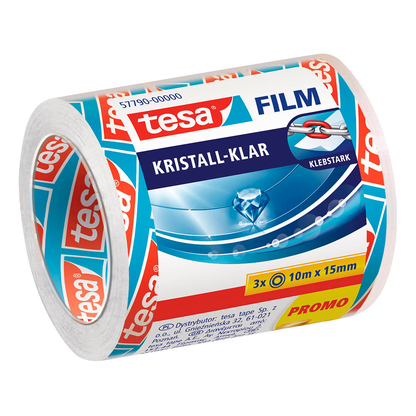 Artikelbild 2 für tesa KRISTALL-KLAR Klebefilm transparent 15,0 mm x 10,0 m 3 Rollen, Artikelnummer 812008