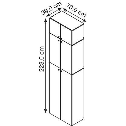 Artikelbild 2 für VCM my office Aktenschrank XXL Lona, 917789 sonoma-eiche 3 Fachböden 70,0 x 39,0 x 223,0 cm, Artikelnummer 849093