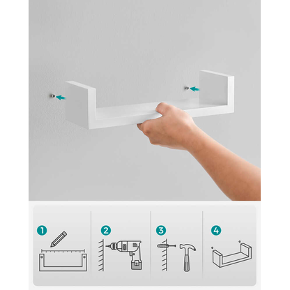 Artikelbild 7 für SONGMICS Wandregale-Set weiß 30,0/35,0/40,0 x 10,0 x 7,0/8,0/9,0 cm, 1 St., Artikelnummer 760849