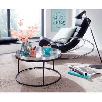 Artikelbild 3 für WOHNLING Couchtisch rund Aluminium silber 62,0 x 62,0 x 36,0 cm, 1 St., Artikelnummer 166609