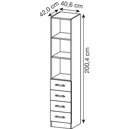 Artikelbild 2 für HAMMERBACHER Regalschrank Orbis, V7600/5/5/RE lichtgrau 40,6 x 42,0 x 200,4 cm, 1 St., Artikelnummer 470484