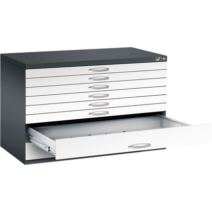 Artikelbild für CP 7100 Planschrank schwarzgrau, verkehrsweiß 8 Schubladen 110,0 x 76,5 x 76,0 cm, 1 St., Artikelnummer 683084