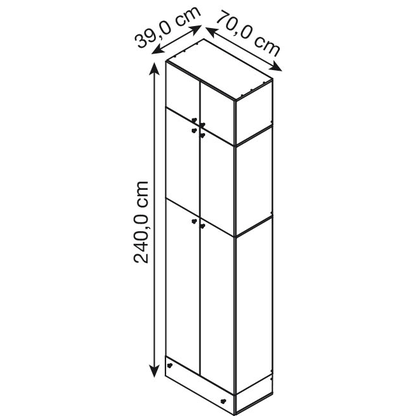 Artikelbild 2 für VCM my office Aktenschrank XXL Lona, 917799 grau 3 Fachböden 70,0 x 240,0 x 39,0 cm, Artikelnummer 849172