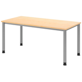Artikelbild 1 für HAMMERBACHER HS16 höhenverstellbarer Schreibtisch ahorn rechteckig, 4-Fuß-Gestell silber 160,0 x 80,0 cm, Artikelnummer 355552