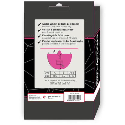 Artikelbild 10 für ROTH Mädchen Regenponcho Diamant rosa Einheitsgröße 1 St., Artikelnummer 581339