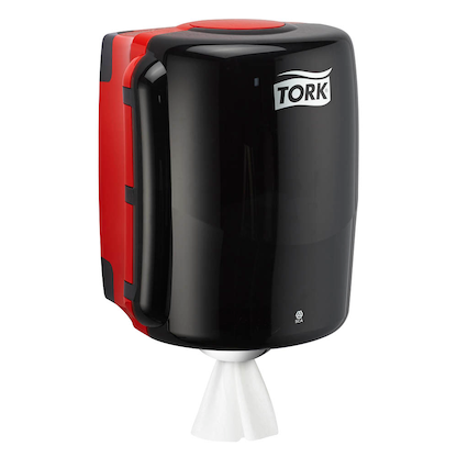 Artikelbild für TORK Putztuchspender Performance W2 653008 schwarz, rot Kunststoff, 1 St., Artikelnummer 210096