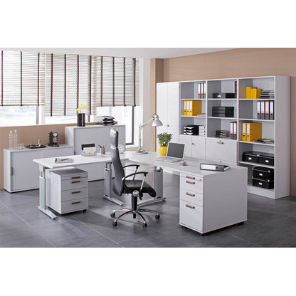 Artikelbild 4 für HAMMERBACHER Haziender Standcontainer lichtgrau 5 Auszüge Kunststoff-Relinggriff silber 42,8 x 80,0 x 72,0 - 76,0 cm, Artikelnummer 792366