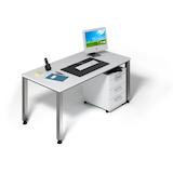 Artikelbild 1 für HAMMERBACHER Akandia Büromöbel-Set weiß, Artikelnummer 626844