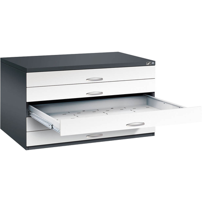 Artikelbild für CP 7200 Planschrank schwarzgrau, verkehrsweiß 5 Schubladen 135,0 x 96,0 x 76,0 cm, 1 St., Artikelnummer 683502