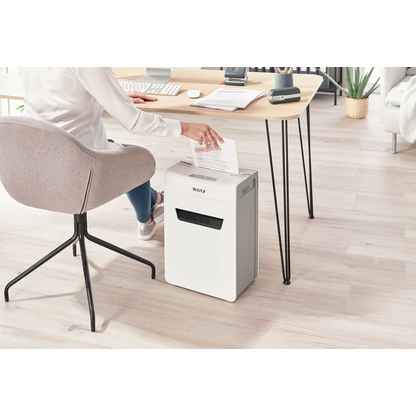 Artikelbild 6 für LEITZ IQ 10X Protect Premium Aktenvernichter mit Partikelschnitt P-4, 4 x 40 mm, bis 10 Blatt, weiß, Artikelnummer 436424
