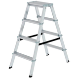 Artikelbild 1 für MUNK Stehleiter beidseitig 11234 silber 2x 4 Stufen, H: 93,0 cm, Artikelnummer 593556
