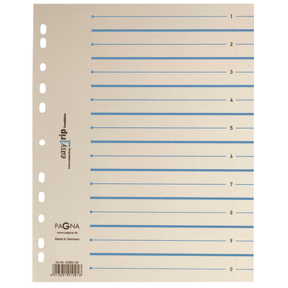 Artikelbild für PAGNA Trennblätter Easy Rip DIN A4 1-0 chamois/blau, 225 g/qm, 100 St., Artikelnummer 315844