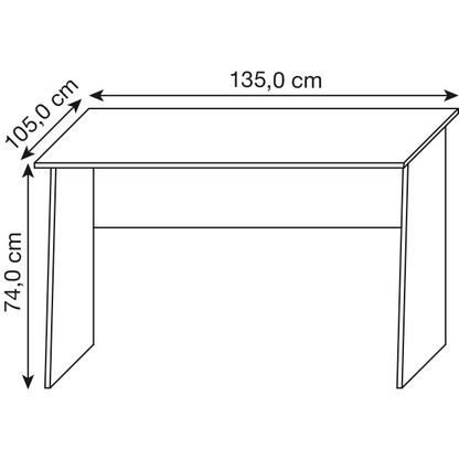 Artikelbild 2 für VCM my office Masola Schreibtisch weiß, sonoma-eiche rechteckig, 4-Fuß-Gestell weiß 135,0 x 105,0 cm, Artikelnummer 848711