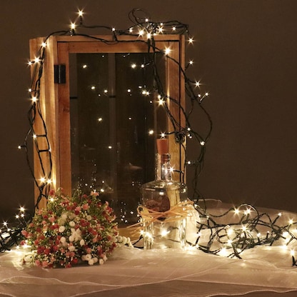 Artikelbild 13 für Idena 80er weiße LED Lichterkette grün 16,0 m, 1 St., Artikelnummer 105209