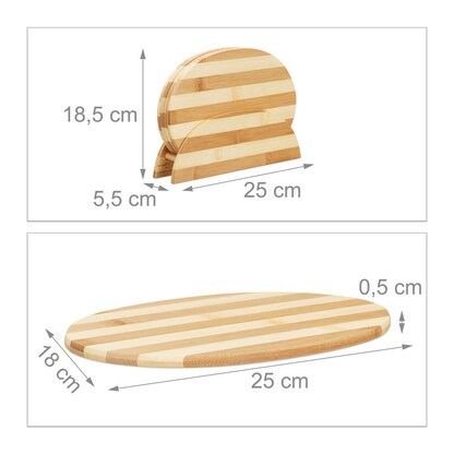 Artikelbild 4 für relaxdays Frühstücksbretter braun 25,0 x 18,0 cm 4-tlg., 4 St., Artikelnummer 471547