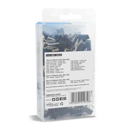 Artikelbild 3 für RAPESCO® Foldbackklammern schwarz 1,9 cm, 80 St., Artikelnummer 700662