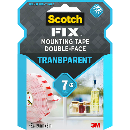 Artikelbild für Scotch FIX™ TRANSPARENT doppelseitiges Klebeband 19,0 mm x 5,0 m, 1 Rolle, Artikelnummer 570859