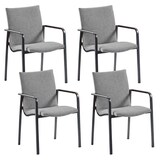 Artikelbild 1 für BEST Gartenstühle mit Armlehnen Positano hellgrau, 4 St., Artikelnummer 667834