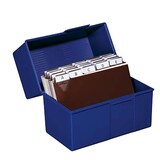 Artikelbild 1 für HAN A7 Karteikasten DIN A7 für 300 Karteikarten blau mit Deckel, Artikelnummer 458059