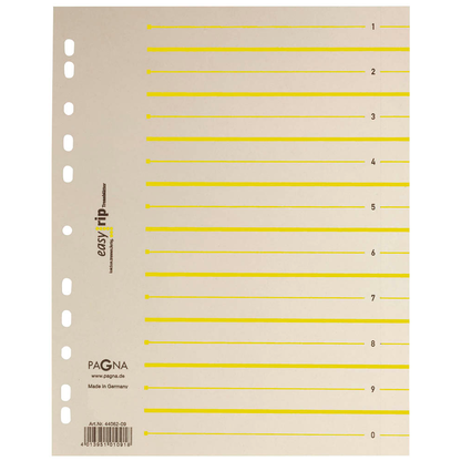Artikelbild für PAGNA Trennblätter Easy Rip DIN A4 1-0 chamois/gelb, 225 g/qm, 100 St., Artikelnummer 315857