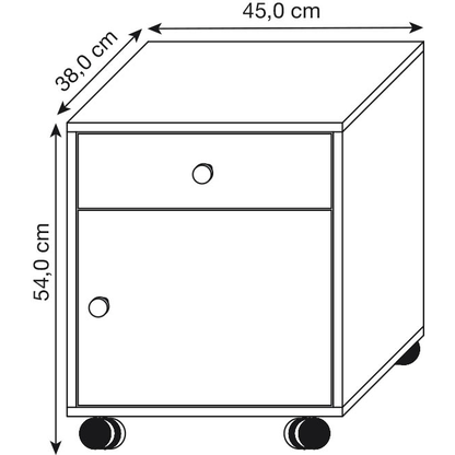 Artikelbild 2 für VCM my office Masola Rollcontainer weiß 1 Auszug 45,0 x 38,0 x 54,0 cm, Artikelnummer 848707