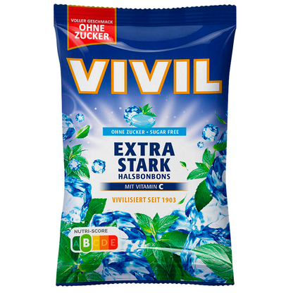 Artikelbild für VIVIL® Extra Stark ohne Zucker Bonbons 33 St./ 120,0 g, Artikelnummer 149629