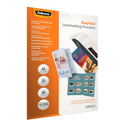 Artikelbild 2 für Fellowes Admire Easy Fold Laminierfolien glänzend für A4 80 micron, 25 St., Artikelnummer 452058