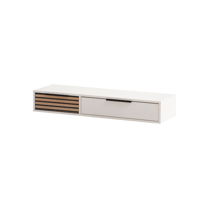 Artikelbild 5 für MÖBELPARTNER Loft Konsolentisch rechteckig Holzwerkstoff weiß, Akustikoptik 103,7 x 32,1 x 16,4 cm, 1 St., Artikelnummer 255156