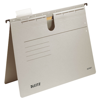 Artikelbild 3 für LEITZ Hängehefter ALPHA® 1984 Karton grau DIN A4 1x kaufmännische Heftung, 5 St., Artikelnummer 322141